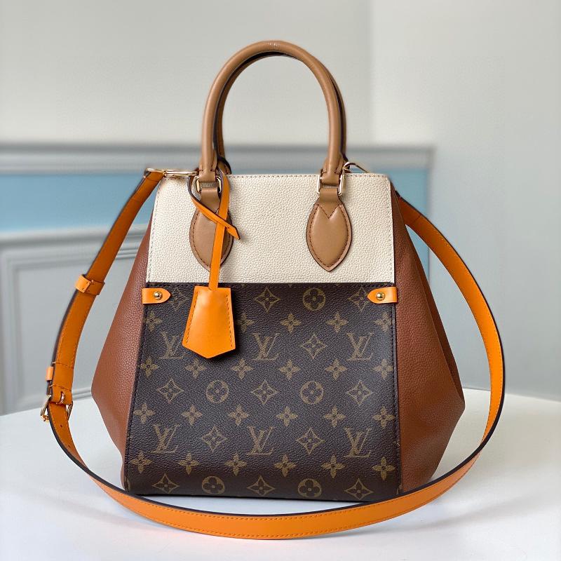 LV Shoulder Handbags M45376 white mixed with earth yellow